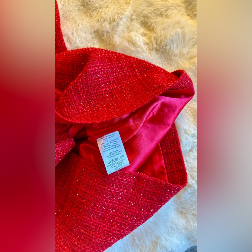 SAU LEE NATASHA TWEED MINI DRESS IN RED, brand new, never worn, no flaws. - Picture 15 of 16